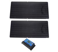 HUSHUI Kit de Panneaux Solaires Monocristallins 120 W avec Contrôleur de Charge pour Utilisation en Extérieur, Matériau PET Durable, Comprend 2 Panneaux, Installation Facile