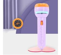 HUSHUI Lampe de Poche Projecteur pour Enfants, Jouet éducatif pour Un Plaisir sans Fin dans l'obscurité, 3 Motifs d'animaux, Matériau ABS, Cadeau d'anniversaire Parfait (Modèle Violet avec 80 Motifs