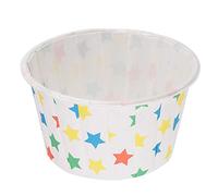 HUSHUI Lot de 50 Mini Moules à Cupcakes Ronds de qualité Supérieure à Dégagement Facile pour Anniversaires, Mariages, Fêtes Prénatales, Papier de qualité Alimentaire 7 X 5 X 4 Cm (Motif étoile)