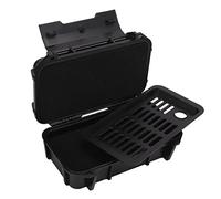 HUSHUI Mallette à Outils Rigide étanche avec Effet Antichoc pour Camping en Plein Air Voyage Boîte de Rangement en Plastique ABS 21x13.3x6.5cm (Compartiment étanche Double Couche, Noir)