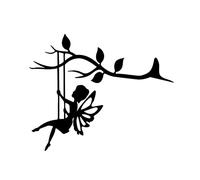 HUSHUI métal fée Silhouette Suspendue Branche Ornement Arbre Art Mural pour Jardin décor extérieur, Statues extérieures