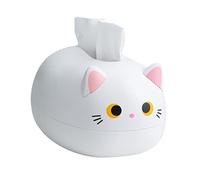 HUSHUI Mignon Porte-boîte à mouchoirs, Dessin animé Chat boîte à mouchoirs Bureau Papier Serviette boîte de Rangement Papier conteneur décoration de la Maison, White