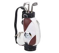 HUSHUI Mini Porte-Stylo pour Sac de avec Horloge, en Alliage de Zinc élégant pour Les Amateurs de, Décoration de Bureau, Coffret Cadeau (Marron Blanc)