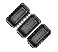 HUSHUI Moule à Gâteau Rectangulaire Antiadhésif, 3 Pièces en Acier au Carbone de qualité Supérieure pour Fêtes et Mariages, 15x8x4.5cm, Noir