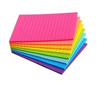 HUSHUI Notes Autocollantes Lignées Adhésif Puissant 100 X 150 Mm Parfait pour L'organisation 45 Blocs en 6 Couleurs Vives