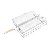 HUSHUI Panier à Grill Roulant, Tube de Filet de Barbecue Portable avec Poignée pour le Camping en Plein Air, Parfait pour les Légumes et le Poisson, en Acier au Carbone 12,6 X 6,3 X 5,1 Pouces