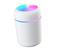 HUSHUI Petit Humidificateur à Brume Fraîche de 300ml, Purificateur D'air Ultra Fin à Brouillard coloré, pour Chambres à Coucher et Bureaux, Blanc