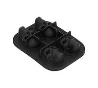 HUSHUI Plateau de Fabrication de Glaçons en Silicone, Moule à Boules de Glace Flexible pour Fêtes, Accessoires de Cuisine sans BPA, Noir, 1 unité