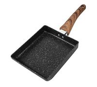 HUSHUI Poêle Tamagoyaki Antiadhésive Noire, Ustensile de Cuisine Pratique pour Omelettes et Crêpes 15,5x18,5cm