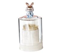 HUSHUI Porte-cure-dents Lapin avec Design Mignon et Couvercle Transparent pour Cuisine et Restaurant, Grande capacité, Matériau ABS