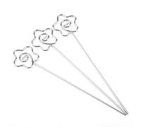 HUSHUI Porte-mémo en Métal, 50 Pièces, Design Mignon, Durable, pour la Maison, le Bureau, les Décorations Scolaires, Argent 12cm (Style de fleur)