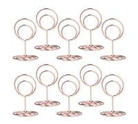 HUSHUI Porte-numéro de Table, Base Ronde élégante, Durable, Pratique pour les Mariages, les Fêtes, les événements de Bureau, Ensemble de 10 Pièces (Or Rose)