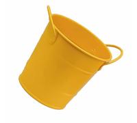 HUSHUI Porte-stylo à Crayons de Bureau en Forme de Seau, Porte-brosse de Maquillage élégant pour étudiants de Bureau, Design Durable en Fer Art (Jaune)