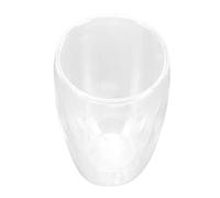 HUSHUI Tasse à Lait Transparente, Tasse à café Double Couche Résistante à la Chaleur pour la Maison et le Bureau, Design élégant en Verre Borosilicate, 1 X unité (450 ml)