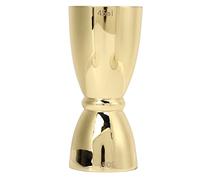 HUSHUI Tasse à Mesurer Double Tête en Acier Inoxydable, Design élégant pour Barmen Professionnels, Cuisine, Bar à Domicile, 1 unité (En forme de U plaqué or)