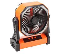 HUSHUI Ventilateur de Camping avec Lanterne LED, Rechargeable par USB, Volume D'Air Puissant de 20000mAh, pour Tente de Camping en Plein Air et Chantiers de Construction (Orange)