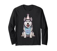 Husky Let's Pawty Fête d'anniversaire pour Les Amoureux des Chiens Manche Longue