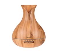 Huslog Aromathérapie ultrasonique RGB Air Hydridiser Capteur ultrasonique Diffuseur, Grain de Bois, Tragbar, Marron Naturel