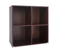 HUSPOO Bibliothèque en bois massif - 30 x 60 cm - Couleur noyer - 4 compartiments profonds - Design ouvert - Montage à monter soi-même - Étagère de rangement pour livres, jouets, plantes, salon