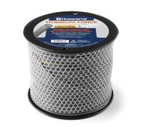Husqvarna Bobine de Fil pour débroussailleuse - 256 m - Titanium Force - Haute efficacité - Longue durée de Vie - Accélération Plus Rapide - 243,8 m x 0,2 cm - Gris