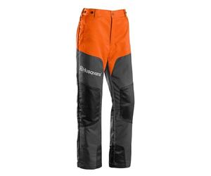 Husqvarna Pantalon de protection anti-coupure compatible avec une tronçonneuse EN381 classe 1 (20 m/s) - Orange/gris