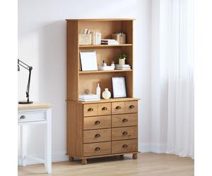 Hutch Vidaxl 'askim'brun Miel 91x40x183 Cm Bois Massif De Pin, Hutch Vidaxl 'askim'91x30x104 Cm Bois Massif De Pin, Commode Vidaxl 'askim'brun Miel 91x40x79 Cm Bois Massif De Pin