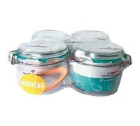 HUTCHINSON Lot de 4 bocaux à conserves - 0,5 L