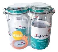HUTCHINSON Lot de 4 bocaux à conserves - 1,5 L