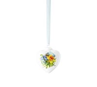 Hutschenreuther Mini cœur en Porcelaine 2025 à Suspendre, Hauteur 4,5 cm, édition Collection de Pâques, Porcelaine Multicolore, Motif jonquilles Orange