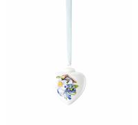 Hutschenreuther Mini cœur en Porcelaine 2025 à Suspendre, Hauteur 4,5 cm, édition de Collection de Pâques, Porcelaine Multicolore, Motif jonquilles Blanc