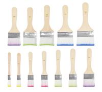 Huucozn 12 PCS Pinceaux de Peinture Nylon 12 Tailles 1.2 à 8 cm Plats Pinceaux Peinture Mur Pinceau Plat Peinture Bois Pinceaux Peinture Acrylique pour Artiste Décor Maison Extérieur-Idée Cadeau DIY