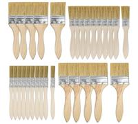 Huucozn Ensemble de brosses 30PCS Pinceaux Plats Peinture 12/25/38/50 Mm Aquarelle Pinceaux Plats Huile Pinceau Plat pour Lasure Pinceaux de Peinture Artistique