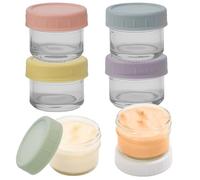 Huucozn Lot de 6 Récipients en Verre avec Couvercles, 50 ml Pot en Verre avec Couvercle Hermétique Boîtes de Conservation Alimentaire Boîte à Déjeuner Récipients pour Yaourts, Sauce et Salade