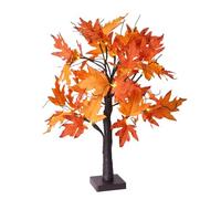 Huudngeje Arbre en Forme de Feuille D'Érable avec 24 LED, Arbre de 60 cm + Décoration de Feuilles d'automne pour Table d'automne