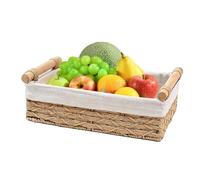 Huvqianu Panier de Rangement - Organisateur Tressé en Corde de Papier avec Poignées et Doublures | Panier Rangement - pour Placard Cuisine Chambre Salon Salle de Bain Nurserie Garde-Manger Table