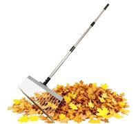 Huvqianu Râteau à Gazon - Outil de Jardin avec 21 Dents métalliques,Râteau De Jardin | pour arrière-Cour, Plage, Plates-Bandes, désherbage, aménagement paysager, Entretien de