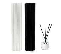 HUVZOR 100 bâtonnets d'aromathérapie, bâtonnets diffuseurs en rotin, tiges de diffusion de 20 cm x 3 mm, fibre de rotin, utilisation à la maison/au bureau/à l'hôtel (blanc, noir)