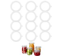 HUVZOR 12 PCS Rondelles,Joints de Bocal en Silicone Universelles Convient aux Bocaux en Verre,Bocaux Scellés Faits Maison,etc.(Diamètre Intérieur 7,0 cm,Diamètre Extérieur 9,5 cm,Crème)