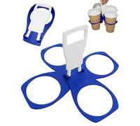 HUVZOR 2Pcs Support de transport pliable pour tasse,café,bière,boisson sans alcool,monture robuste, réutilisable au format poche,Pratique et sans danger pour le transport de boissons chaudes,Bleu