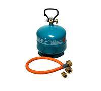 HUW24 Bouteille de gaz propane butane 2 kg + adaptateur + tuyau de remplissage Kit promotionnel vide à remplir