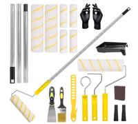 Huwaovi 21 Pièces Kit Rouleau Peinture, Manche Télescopique, Rouleaux pour Mur et Plafond, Pinceaux, Grattoir, Bac à Peinture, Accessoires Peinture Intérieure Maison, Meubles et Rénovation