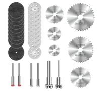 Huwaovi Lot de 32 disques à tronçonner diamantés pour accessoires Dremel, mini disques à tronçonner diamantés, lame de scie circulaire avec tige de 3 mm pour couper le bois, le plastique, la pierre