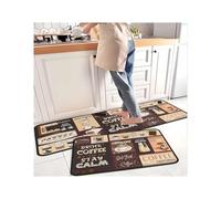 HUWOYG Tapis et Tapis de Cuisine café, 2 pièces, antidérapants, lavables, résistants aux Taches à la décoloration, Couloir, décoration Maison pour la Cuisine(Color1,2PC 60X90 60X180CM)