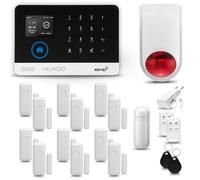 HUXGO® HXA003 Alarme Maison sans Fil WiFi + GSM avec Sirène exterieure sans Fil | Système d'alarme avec détecteur de Mouvement, 12x capteurs de Porte | Kit sécurité Maison, Appartement, Garage