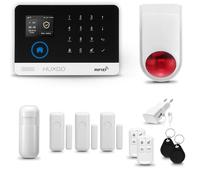 HUXGO® HXA003 Alarme Maison sans Fil WiFi + GSM avec Sirène exterieure sans Fil | Système d'alarme avec détecteur de Mouvement, 3X capteurs de Porte | Kit sécurité Maison, Appartement, Garage