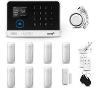 HUXGO HXA003 : Système d'alarme domestique WiFi + GSM 4G avec sirène, comprenant 7 détecteurs de mouvement et 1 détecteur de porte/fenêtre