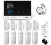 HUXGO HXA003 : Système d'alarme domestique WiFi + GSM, comprenant 5 détecteurs de mouvement et 5 détecteurs d'ouverture de portes et fenêtres. Idéal pour sécuriser un appartement, une maison ou un gar