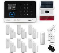 HUXGO HXA003 Système d'alarme maison WiFi + GSM 4G avec sirène sans fil, système d'alarme avec 1x capteur de mouvement et 12x capteur porte/fenêtre, système d'alarme pour appartement, maison, bureau,