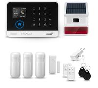 HUXGO HXA003 Système d'alarme maison WiFi + GSM 4G LTE avec sirène sans fil, système d'alarme avec 3x capteur de mouvement et 1x capteur porte/fenêtre, système d'alarme pour appartement, maison, garag