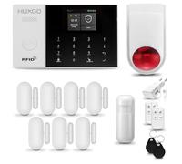 HUXGO® HXA005 Alarme Maison sans Fil WiFi + GSM 4G avec Sirène exterieure sans Fil | Système d'alarme avec détecteur de Mouvement, 7X capteurs de Porte | Kit sécurité Maison, Appartement, Garage